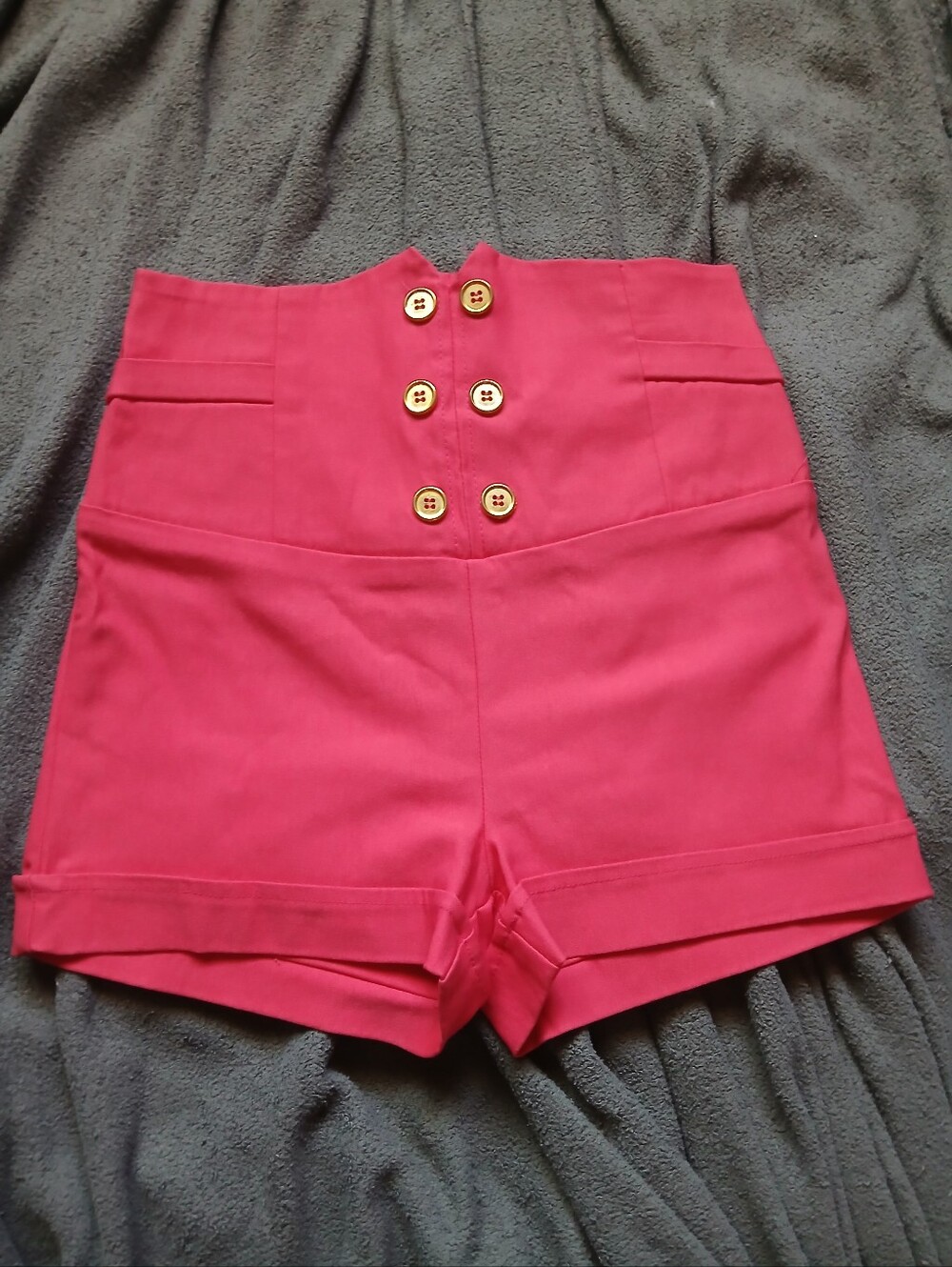 High-Waist Button-Front Women's Shorts